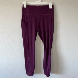 Fabletics Purple Capri Leggings with Pockets